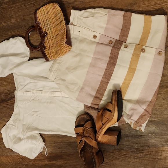 Lee Cooper East London Women's White Button-Up Bubble Sleeve Top Sz L - Picture 6 of 7